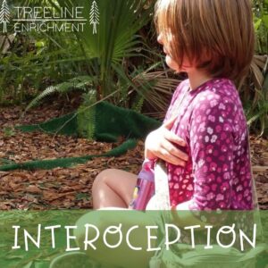Interoception sensory system image of child checking heart rate and breath