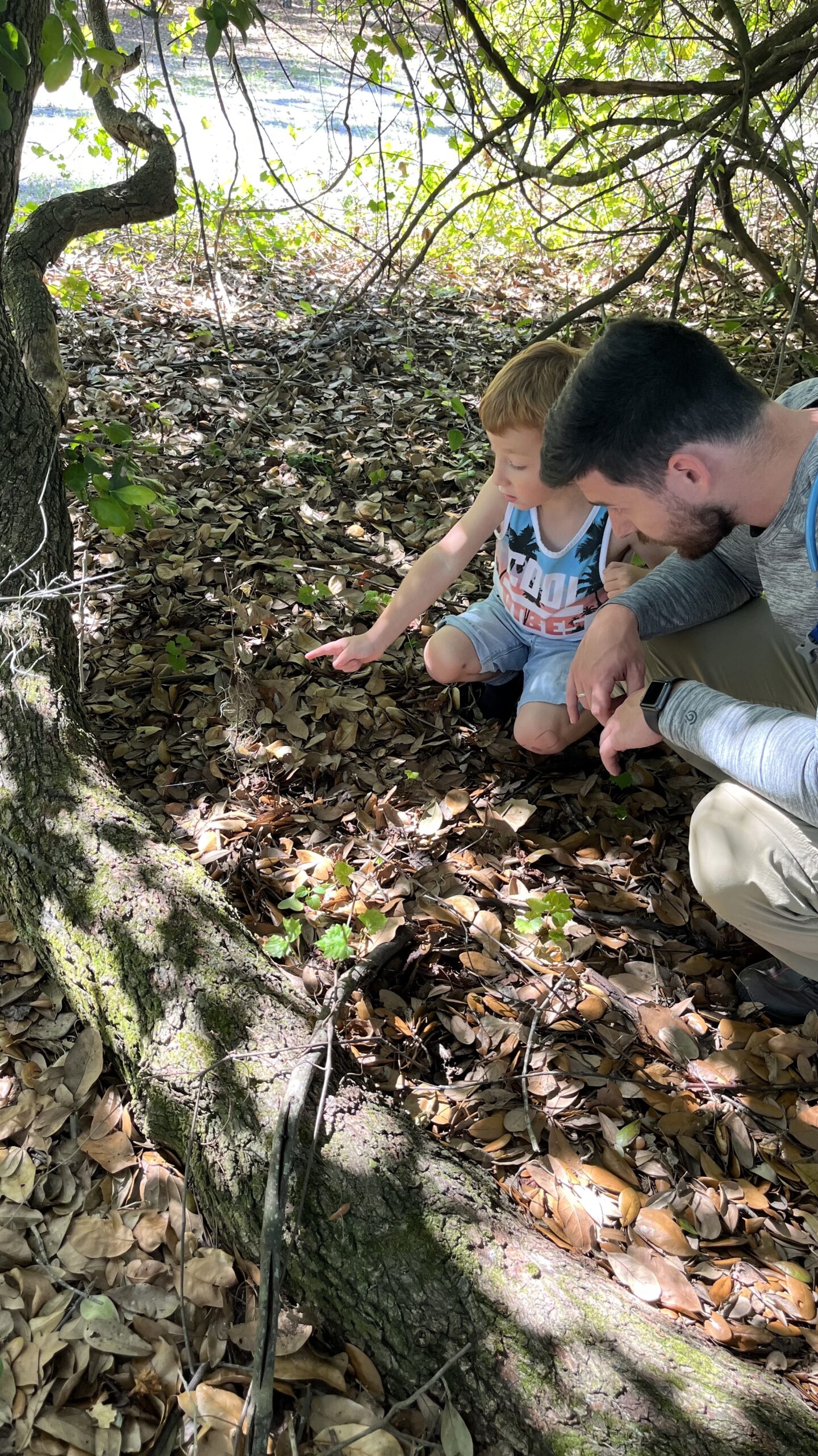 OT student looking at the earth with client