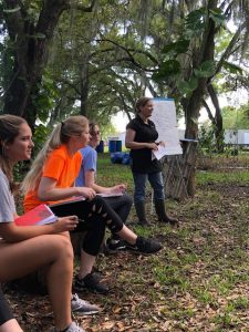 Angela leading an outdoor workshop