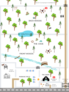 Basic site map of Treeline woods